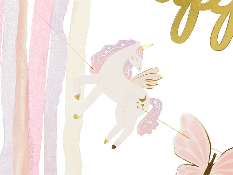Guirnalda de letras Unicornio Feliz Cumpleaños 230cm