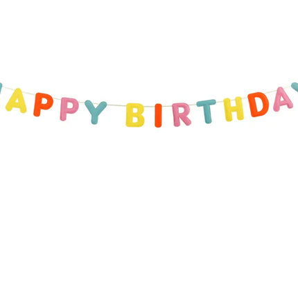 Guirnalda Letra Feliz Cumpleaños Fieltro de Colores 3m