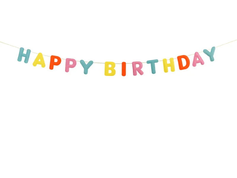 Guirnalda Letra Feliz Cumpleaños Fieltro de Colores 3m