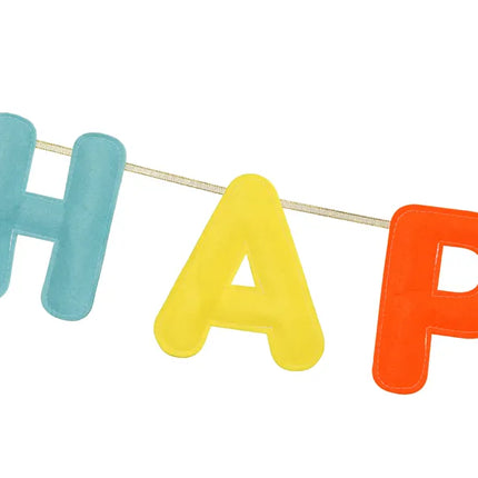 Guirnalda Letra Feliz Cumpleaños Fieltro de Colores 3m