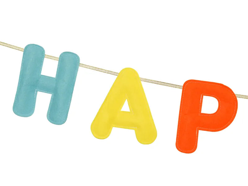 Guirnalda Letra Feliz Cumpleaños Fieltro de Colores 3m