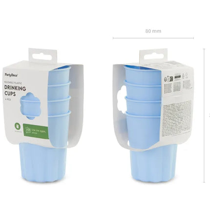 Vasos Azules Plástico 220ml 4ud