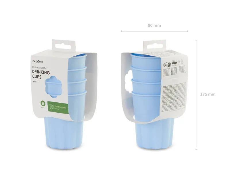Vasos Azules Plástico 220ml 4ud