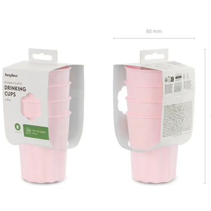 Vasos de Plástico Rosa 220ml 4ud