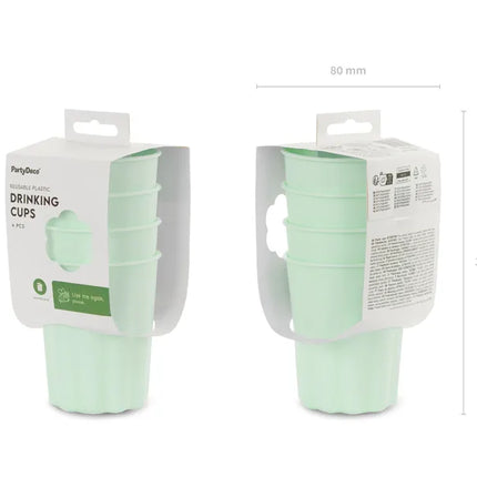 Vasos Turquesa Plástico 220ml 4uds