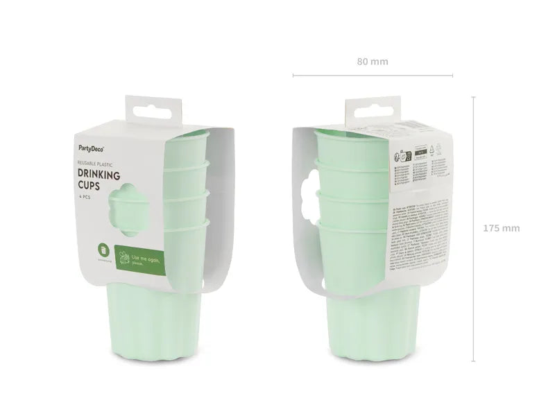 Vasos Turquesa Plástico 220ml 4uds