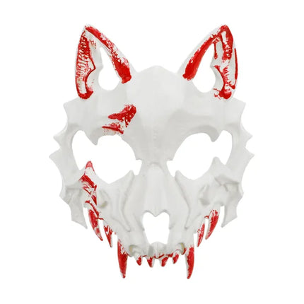 Máscara de Lobo Blanco Rojo