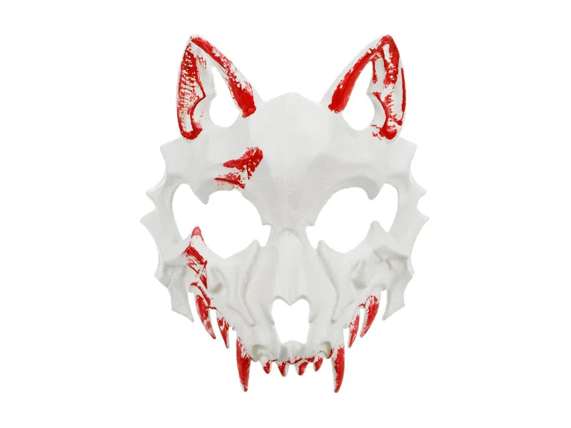 Máscara de Lobo Blanco Rojo
