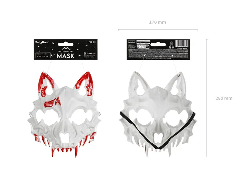 Máscara de Lobo Blanco Rojo