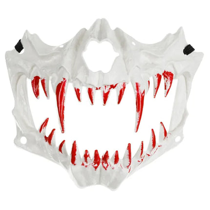 Máscara de Halloween Dientes de Calavera Blanca