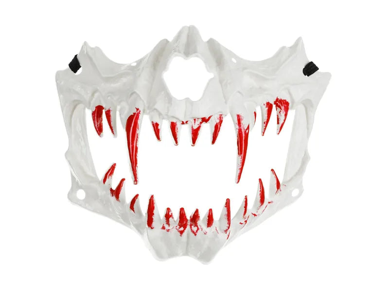 Máscara de Halloween Dientes de Calavera Blanca