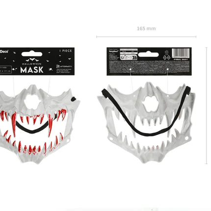 Máscara de Halloween Dientes de Calavera Blanca