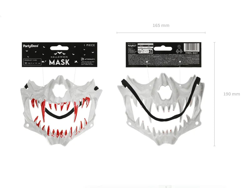 Máscara de Halloween Dientes de Calavera Blanca