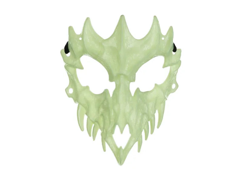 Máscara de Halloween Calavera Verde Brilla en la Oscuridad