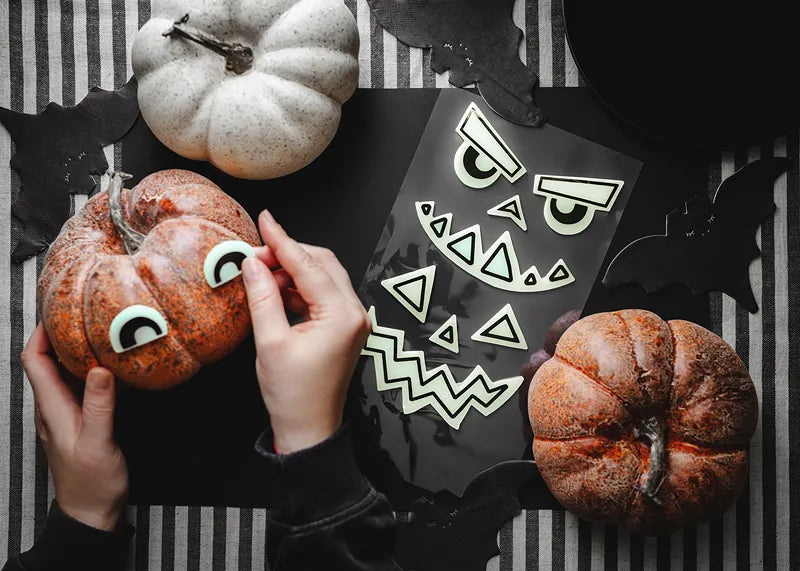 Calabaza Pegatinas Gel Brillan en la Oscuridad 2 piezas