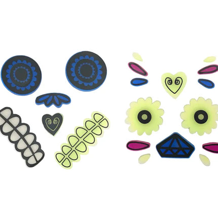 Dia De Los Muertos Pegatinas Gel Brillo En La Oscuridad 2 piezas
