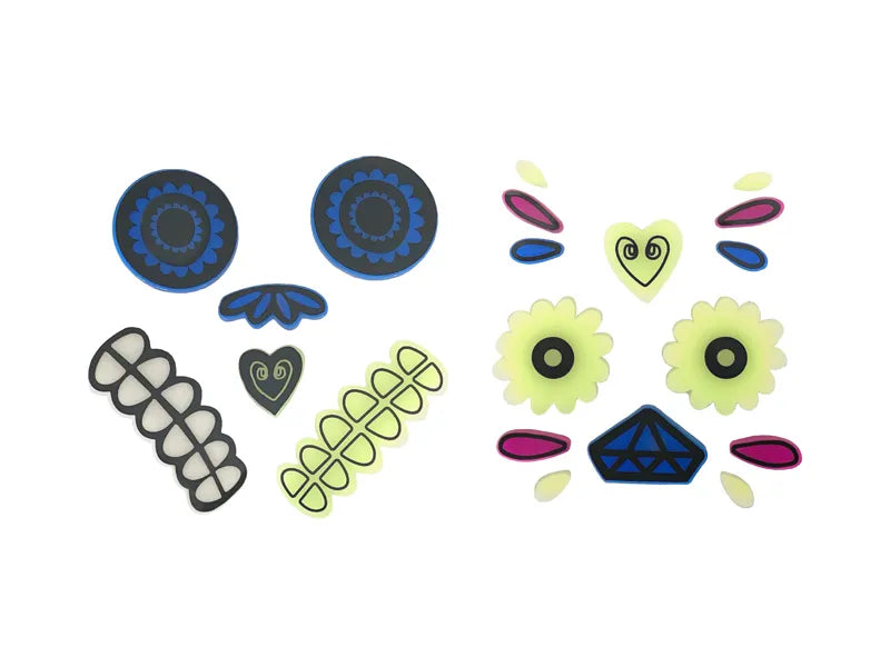 Dia De Los Muertos Pegatinas Gel Brillo En La Oscuridad 2 piezas