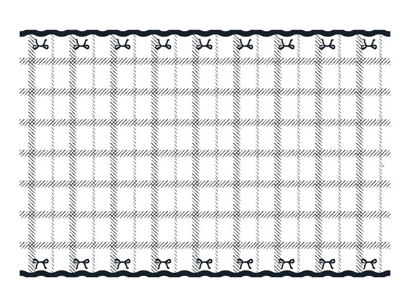 Mantel Lazo Papel Blanco Negro 1,8m