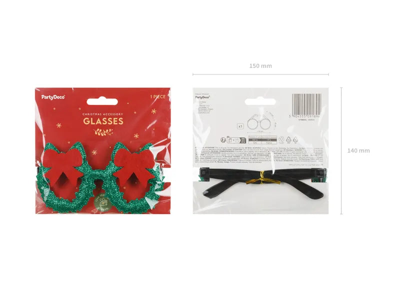 Copas de Navidad Lazo Rojo Verde