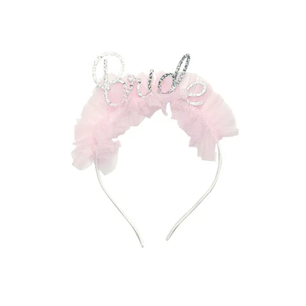 Diadema Novia Rosa Plata