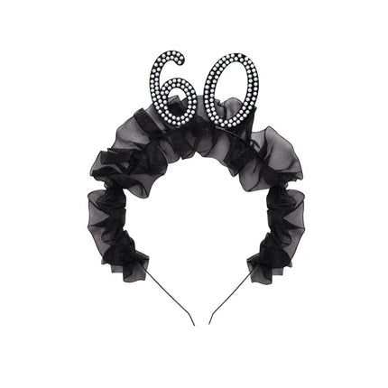 Cinta para el pelo 60 años Negra