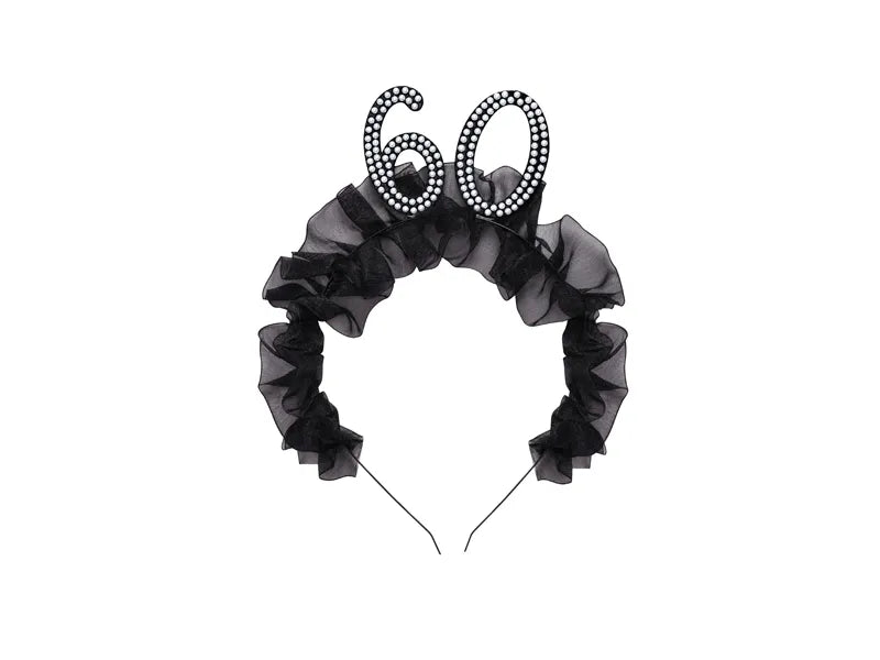 Cinta para el pelo 60 años Negra