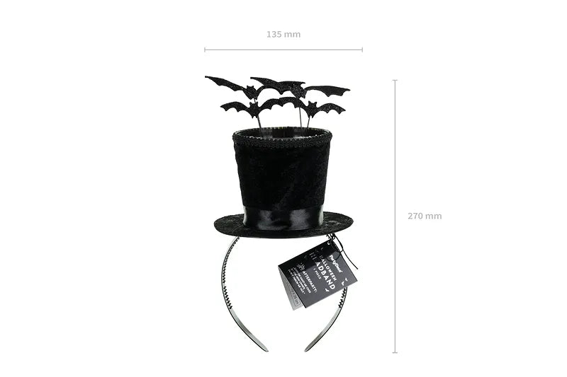 Gorro Diadema Negro Con Murciélagos