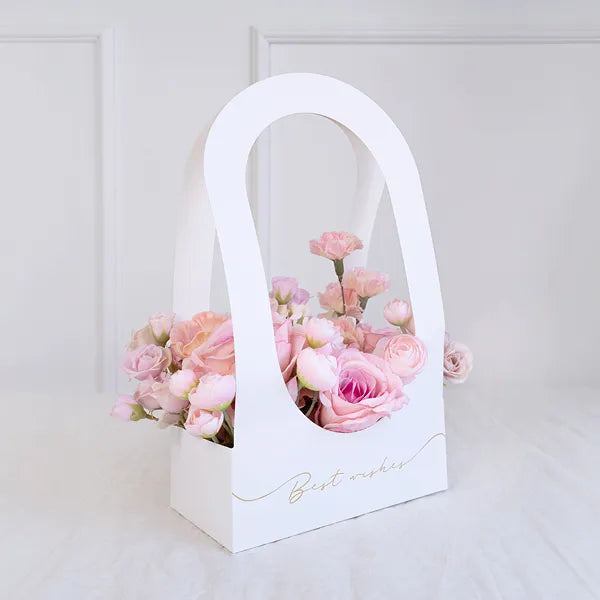 Caja de fiesta blanca Caja de flores Mejores deseos 38cm