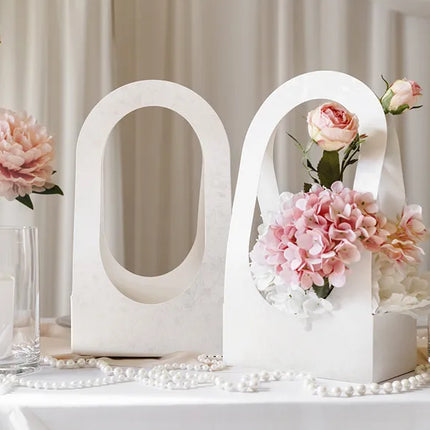Caja de acciones blanca Caja de flores 38cm