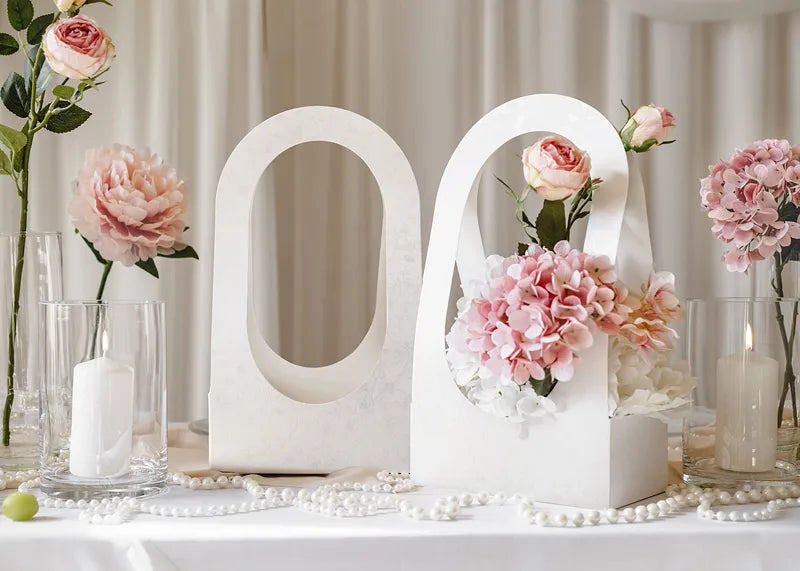 Caja de acciones blanca Caja de flores 38cm