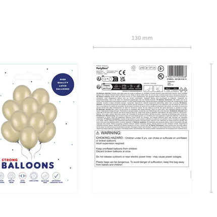 Globos Metálicos Oro Frío 27cm 10pcs