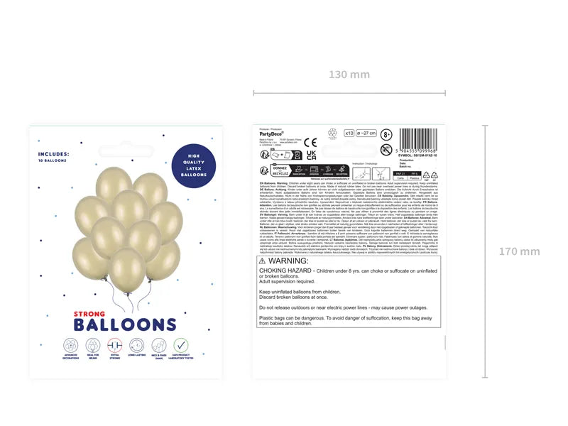Globos Metálicos Oro Frío 27cm 10pcs