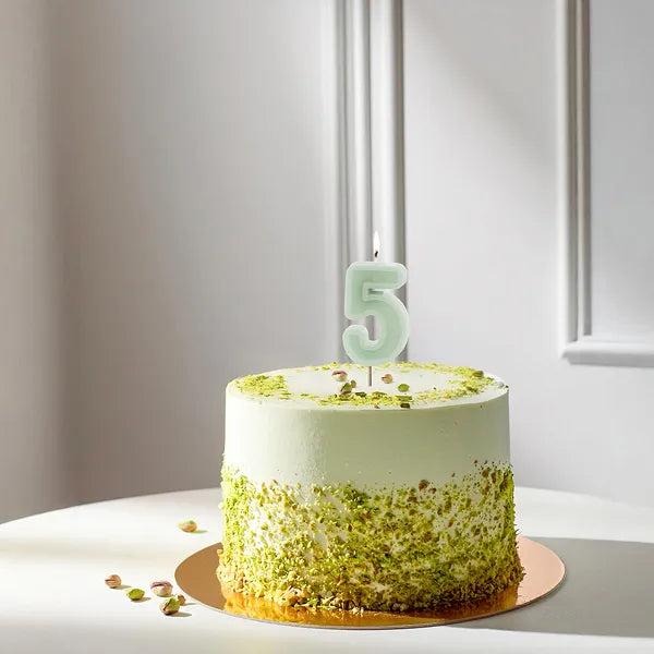 Vela 5 Años Verde Menta 10cm