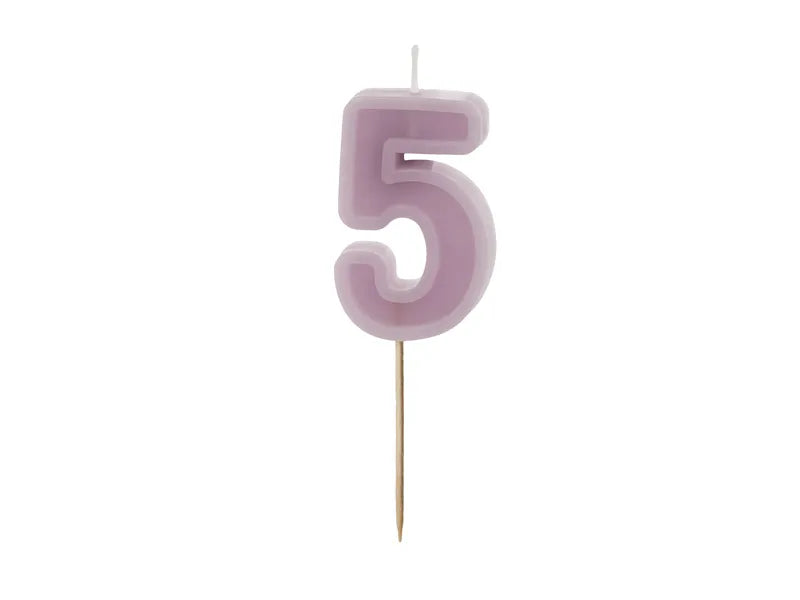 Vela 5 Años Morada 10cm