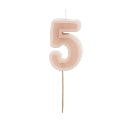 Vela 5 Años Rosa 10cm