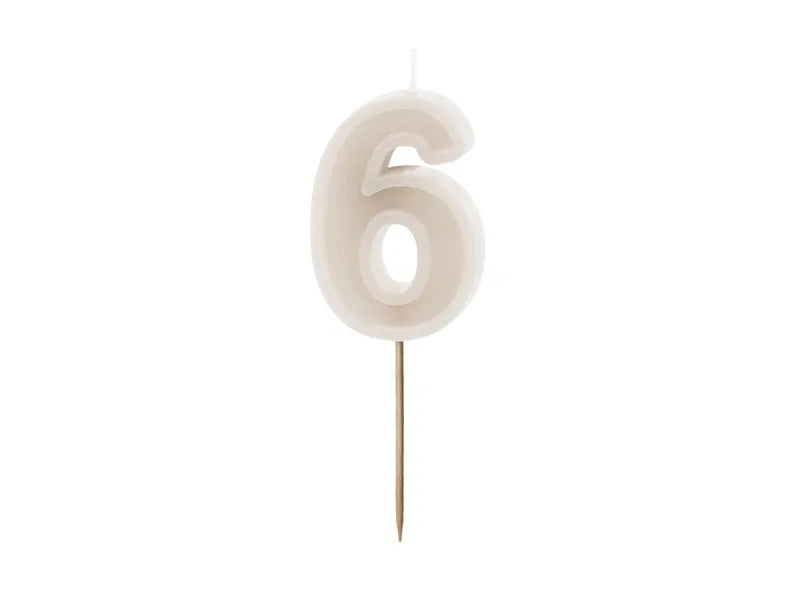 Vela 6 Años Beige 10cm