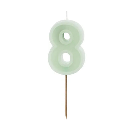 Vela 8 Años Verde Menta 10cm