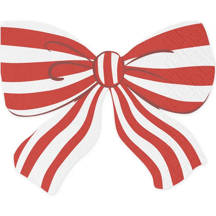 Servilletas Lazo Rojo Blanco 16cm 12pcs