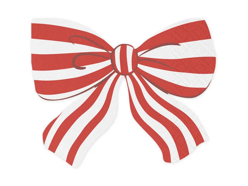 Servilletas Lazo Rojo Blanco 16cm 12pcs