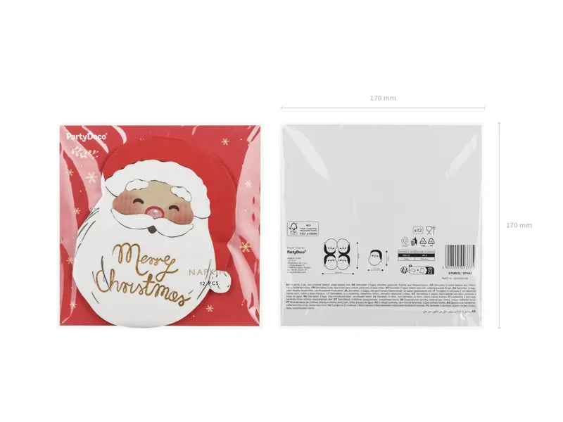 Servilletas de Navidad Santa 16cm 12pcs
