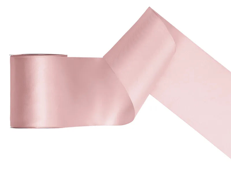 Cinta rosa claro satinada 25m