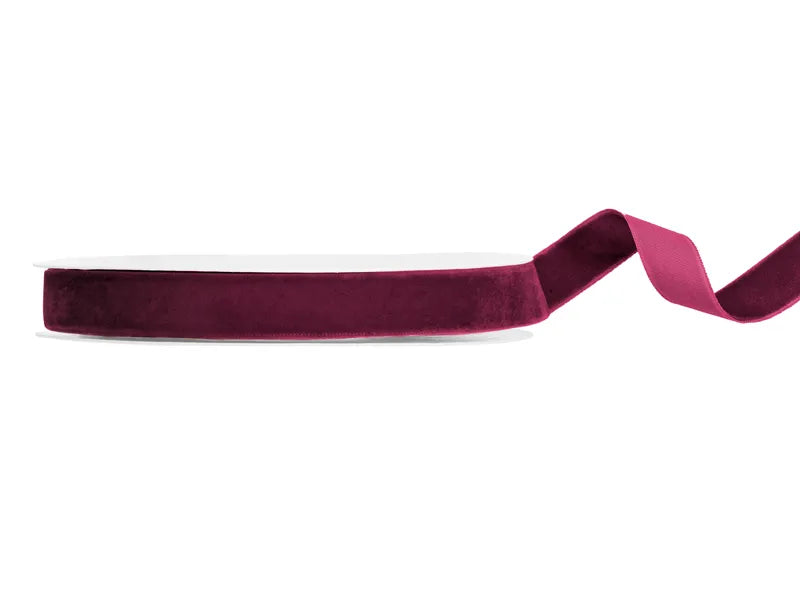 Cinta de terciopelo rojo burdeos 10 m