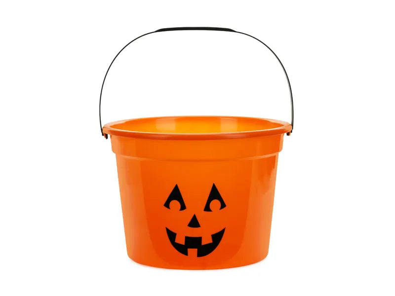 Cubo Halloween Calabaza Naranja 20,5cm