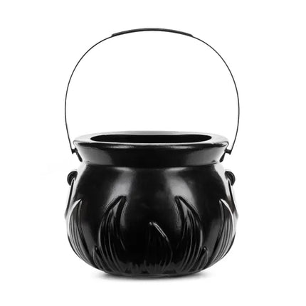 Cubo Halloween Caldero Negro 18cm