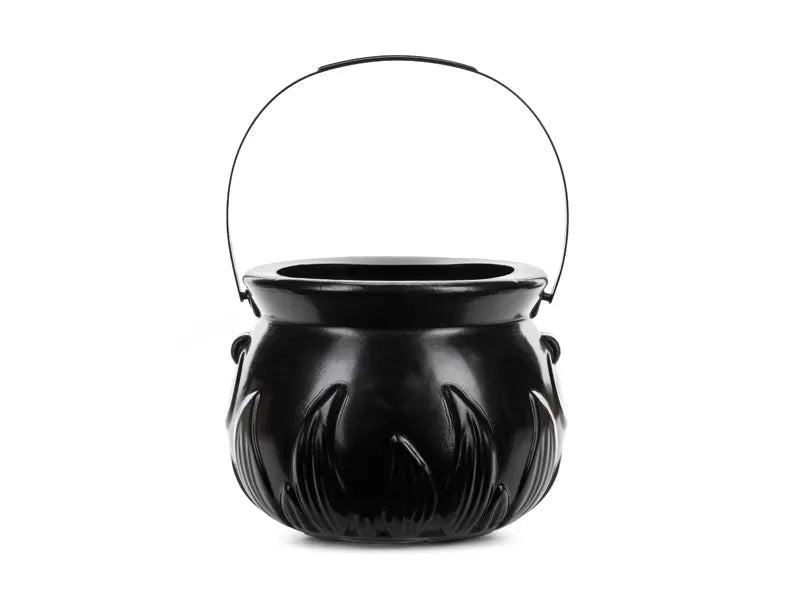 Cubo Halloween Caldero Negro 18cm