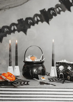 Cubo Halloween Caldero Negro 18cm