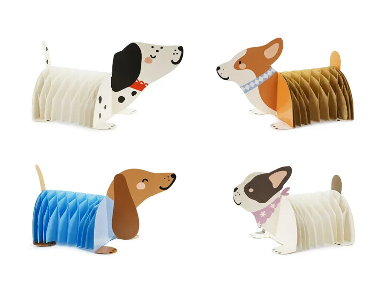 Adornos de papel en forma de panal Perritos, mezcla