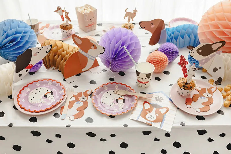 Adornos de papel en forma de panal Perritos, mezcla