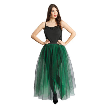 Tule Rok para mujer, negro y verde