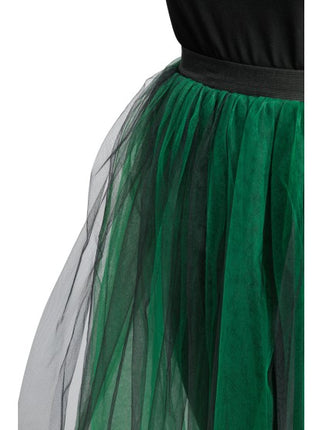 Tule Rok para mujer, negro y verde